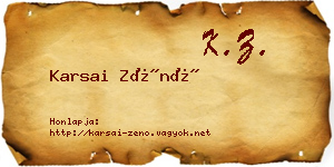 Karsai Zénó névjegykártya